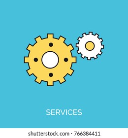 service cog vector thin line icon
