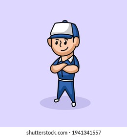 Service computer mascot design logo
