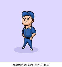 Logo de diseño de mascota de equipos de servicio