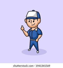 Service computer mascot design logo