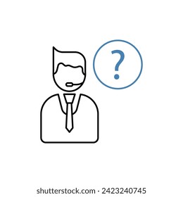 Dienstkonzept-Liniensymbol. Einfache Elementgrafik. Rahmendesign des Dienstleistungskonzepts