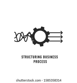 Service Concepts with Gear. Vector sign. Structuring business process