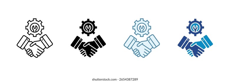 Ícone do contrato de serviço Definir coleção de vários estilos