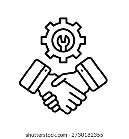 Service Contract Outline Icon Vector Illustration