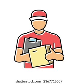 service courier color icon vector. service courier sign. isolated symbol illustration