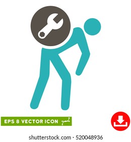 Service Courier EPS vector pictogram. Illustration style is flat iconic bicolor grey and cyan symbol on white background.