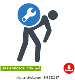 Service Courier EPS vector pictogram. Illustration style is flat iconic bicolor smooth blue symbol on white background.
