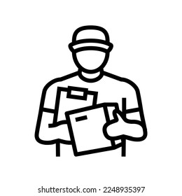 vector de icono de línea de mensajería de servicio. señal de correo de servicio. símbolo de contorno aislado ilustración negra