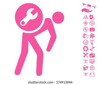 Service Courier pictograph with bonus uav service pictograph collection. Vector illustration style is flat iconic symbols on white background.