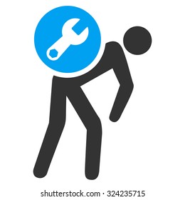 Service Courier vector icon. Style is bicolor flat symbol, blue and gray colors, rounded angles, white background.