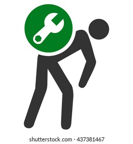 Service Courier vector icon. Style is bicolor flat icon symbol, green and gray colors, white background.