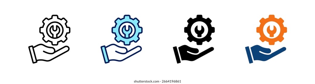 Service Customization All In One Icon Multi Styles Vector Set