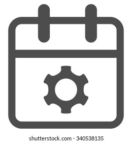 Service Date vector icon. Style is flat symbol, gray color, rounded angles, white background.