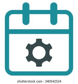 Service Date vector icon. Style is bicolor flat symbol, soft blue colors, rounded angles, white background.