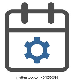 Service Date vector icon. Style is bicolor flat symbol, cobalt and gray colors, rounded angles, white background.