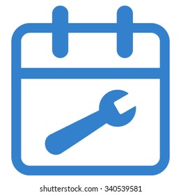Service Day vector icon. Style is flat symbol, cobalt color, rounded angles, white background.