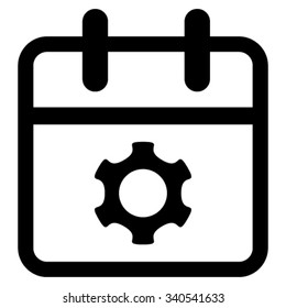 Service Day vector icon. Style is flat symbol, black color, rounded angles, white background.