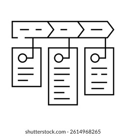 service delivery business process line icon vector. service delivery business process sign. isolated contour symbol black illustration