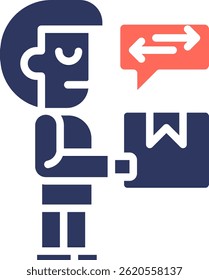 Service Delivery Icon Glyph Color Vector Illustration