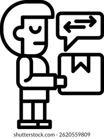 Service Delivery Icon Line Vector Illustration