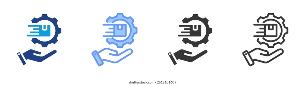 Service Delivery icon set multiple style collection