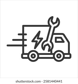 Service Delivery Icon Vector Illustration Outline