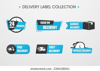 Service Delivery Label Collection Vector Illustration