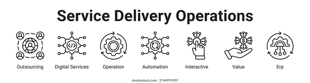 Service Delivery Operations web banner icon vector illustration.