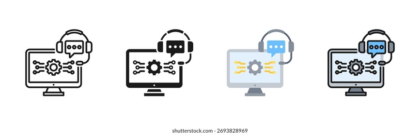 Service Desk Icon Pack In Multiple Styles