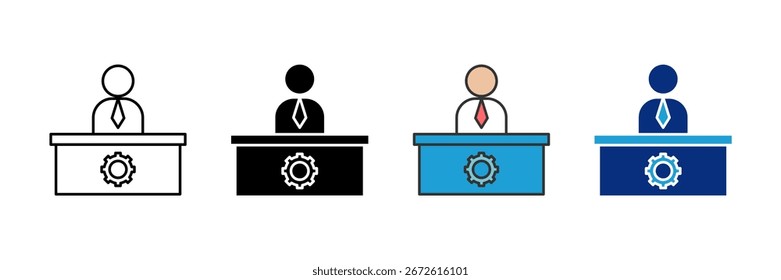 Ícone do Service Desk Definir Coleção de Vários Estilos