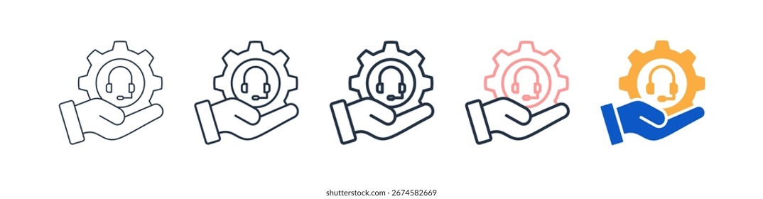 Service different style icons set vector illustration.