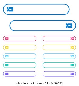Service discount coupon icons in rounded color menu buttons. Left and right side icon variations.