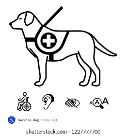 Service Dog Icons Set