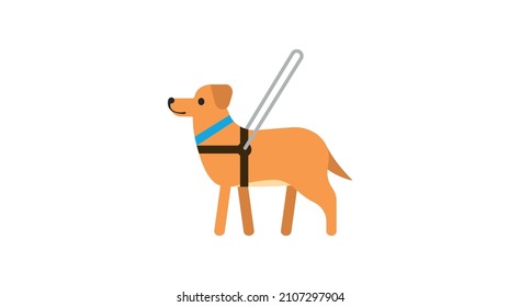 Service dog vector icon. Isolated guide dog illustration
