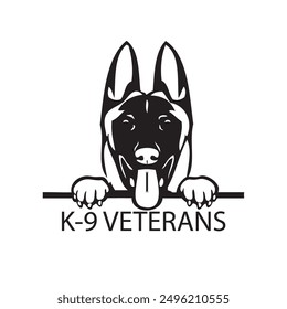 Service dogs of the K-9 unit. Vector illustration.