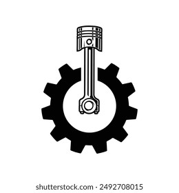 Service Engine Repair Maintenance logo Gears and pistons Automotive engine logo vector template