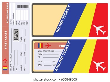 Service envelope for air ticket to Chad. Vector.