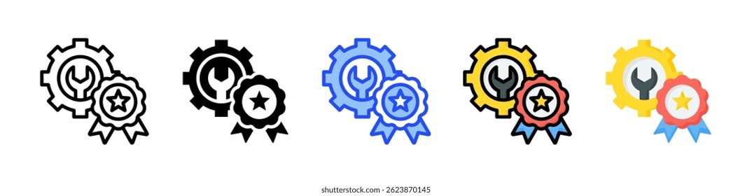 Service Excellence-Symbolsammlung mit mehreren Stilen