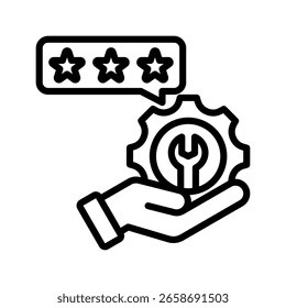 Ilustración vectorial de la línea del icono de la excelencia del servicio