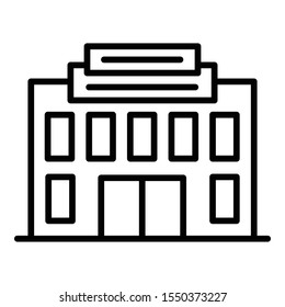 Service exhibition building icon. Outline service exhibition building vector icon for web design isolated on white background