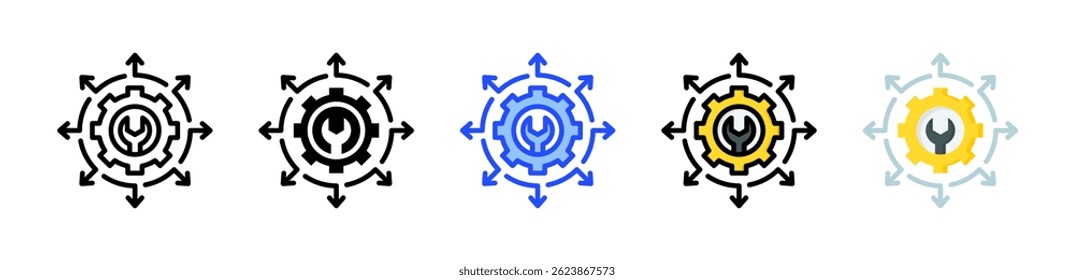 Service Expansion Icon Collection With Multiple Styles