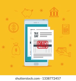 service finance tax report with smartphone