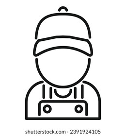 Service fix man icon outline vector. Washing machine repair. Heating wash