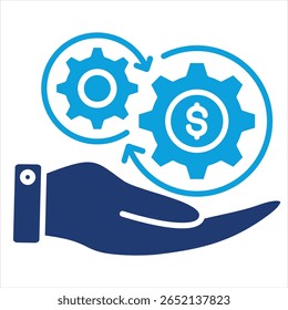 Ilustración vectorial de iconos azules de servicio