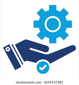 Ilustración vectorial de iconos azules de servicio