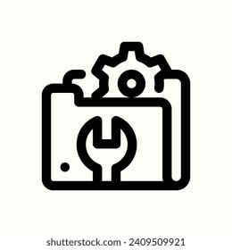 servicio, icono de carpeta, icono aislado en fondo claro, perfecto para sitio web, blog, logotipo, diseño gráfico, medios sociales, interfaz de usuario, aplicación móvil