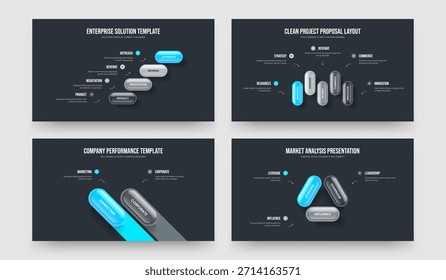 Previsión de servicio 4 5 2 3 Paquete de diseño de marco de diagrama de elementos. Conjunto de Ilustraciones vectoriales de diseño de presentación de diapositivas de infografía de tres opciones de campaña moderna cuatro cinco dos.