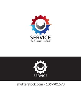 service gear logo template design vector