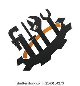 service gear machine logo Icon Illustration Brand Identity