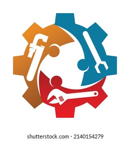 service gear machine logo Icon Illustration Brand Identity